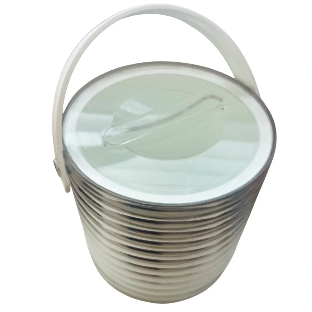 Vintage Sally Designs Clear Lucite Ribbed Ice Bucket